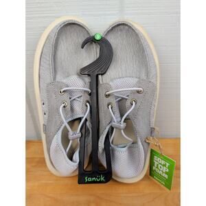 Sanuk Womens Boatie ST Loafer Slide-On Soft Top Shoes Gray SZ 9 Surfer 1132531